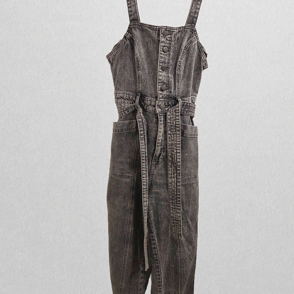 Universal Thread Women's Charcoal Denim Overalls